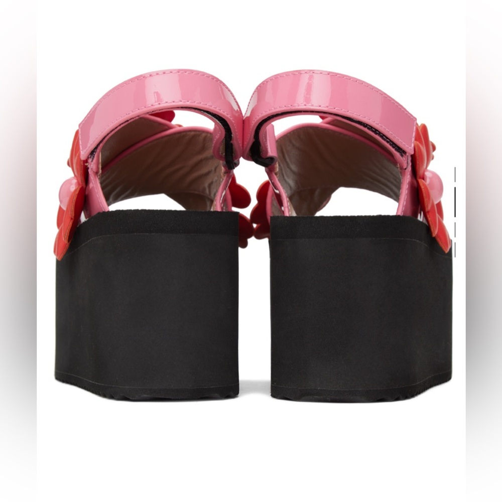 MOSCHINO
Pink & Red Heart Flower Wedge Sandals - Picture 4 of 14